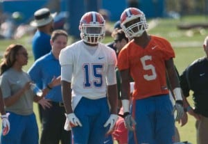 Florida cornerbacks Loucheiz Purifoy and Marcus Roberson have a combined 17 pass breakups for the Gators this season. / Gator Country file photo by Saj Guevara