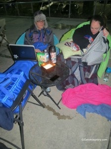 Students Jordan Roberts and Tim Copeland opted to campout without a tent.