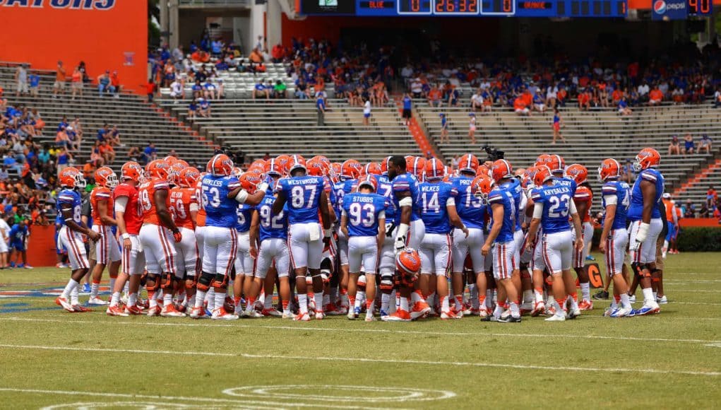 Florida Gators Football Orange and Blue Teams during Debut, UF, Gainesville, Florida