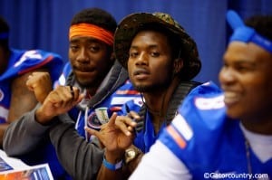 Alex McCalister hopes to alleviate some of the pressure on his roommate Dante Fowler and disrupt the quarterback. / Photo by David Bowie