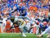 Florida Gators Football: Dominique Easley tackles opposing player on Florida Field, Gainesville, Fl