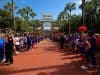 The Florida Gators march into Ben Hill Griffin Stadium greeting the Florida fans before the start of the game versus the Idaho Vandals. Florida Gators vs Idaho Vandals. August 30th, 2014. Gator Country photo by David Bowie.