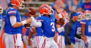 Florida Gators going with two quarterbacks Treon Harris, Jeff Driskel, Ben Hill Griffin Stadium, Gainesville, Florida