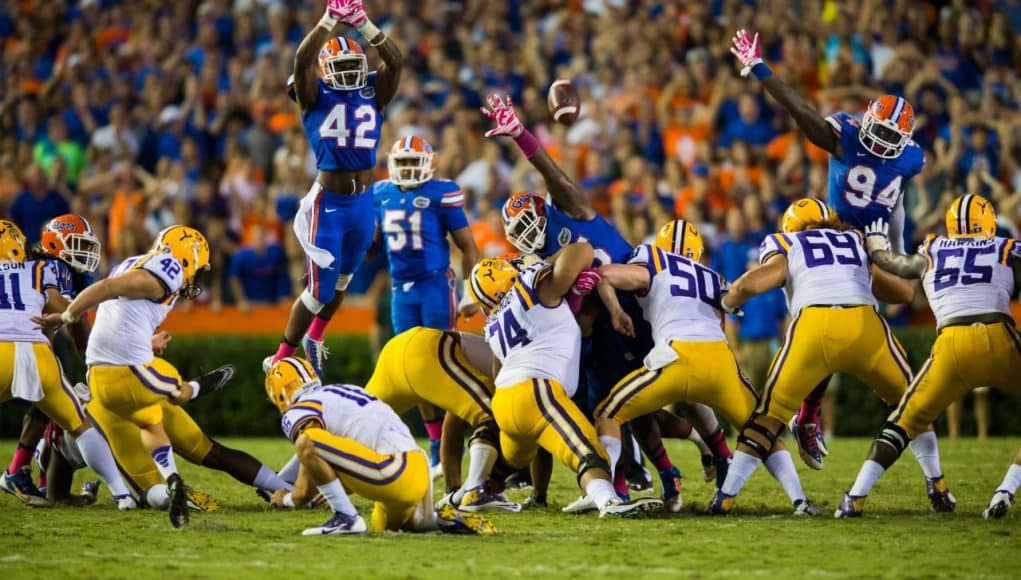 Keanu Neal, Darious Cummings, Bryan Cox Jr., Ben Hill Griffin Stadium, Gainesville, Florida