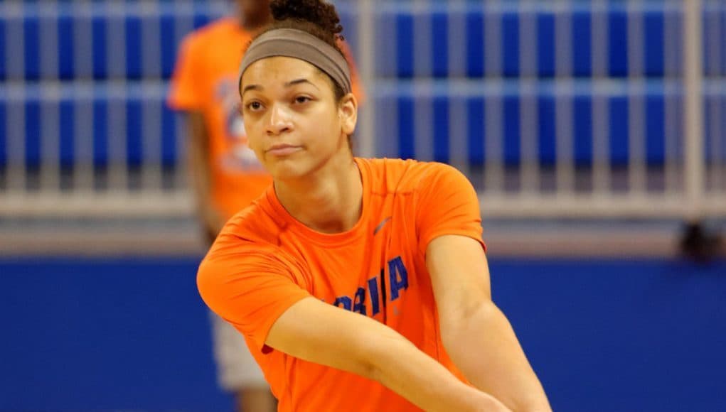 Florida Gators Volleyball Right Side Hitter Alex Holston warms up in Stephen C. O'Connell Center-Florida Gators Volleyball-1280x1923