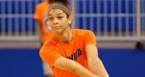 Florida Gators Volleyball Right Side Hitter Alex Holston warms up in Stephen C. O'Connell Center-Florida Gators Volleyball-1280x1923