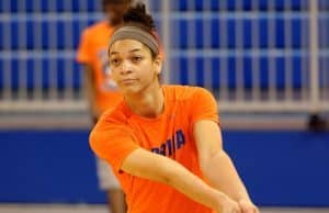Florida Gators Volleyball Right Side Hitter Alex Holston warms up in Stephen C. O'Connell Center-Florida Gators Volleyball-1280x1923