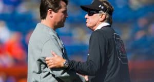 Spurrier empathizes with Will Muschamp Steve Spurrier, Will Muschamp, Ben Hill Griffin Stadium, Gainesville, Florida