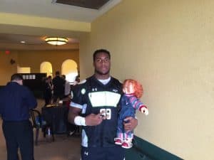 DE Recruit Byron Cowart and his Chuckie Doll/Andrew Spivey 