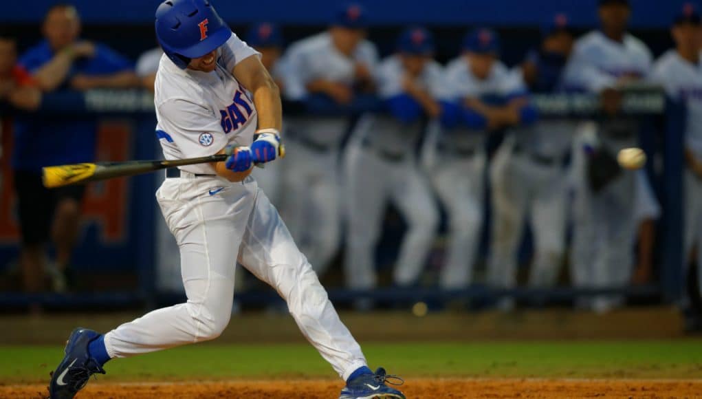 Florida Gators florida baseball fsu seminoles march 17th 2015 Florida Gators outfielder Ryan Larson batting first Ryan Larson, McKethan Stadium, Gainesville, Florida, University of Florida