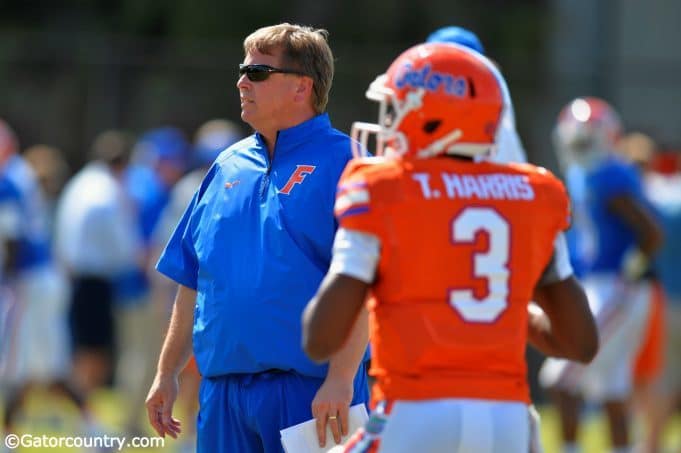 Florida Gators quarterback Treon Harris with head coach Jim McElwain= 1280x852- Florida Gators Football