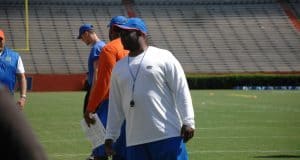 Florida Gators running backs coach Tim Skipper during June Florida Gators football camp- 1280x850- Florida Gators Recruiting