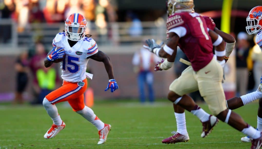 Florida Gators receiver Brandon Powell running the ball against Florida State in 2014- 1280x852- Florida Gators Football