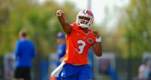 Florida Gators quarterback Treon Harris makes a throw during practice March 18th 2015- 1280x852- Florida Gators Football