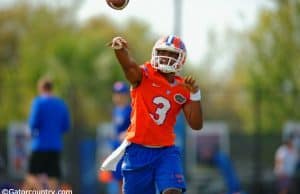 Florida Gators quarterback Treon Harris makes a throw during practice March 18th 2015- 1280x852- Florida Gators Football