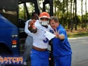 Florida Gators head coach Jim McElwain and Antonio Morrison before practice on August 8th- 1280x852- Florida Gators Football