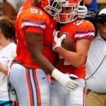 Antonio-Riles Jr And Case Harrison Orange and Blue Debut Florida Gators Football 681x1024
