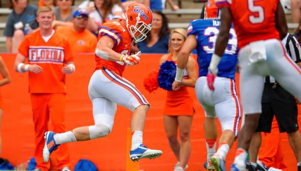 Case Harrison Touchdown In Ben Hill Griffin Stadium Orange and Blue Debut Florida Gators Football 1280x852