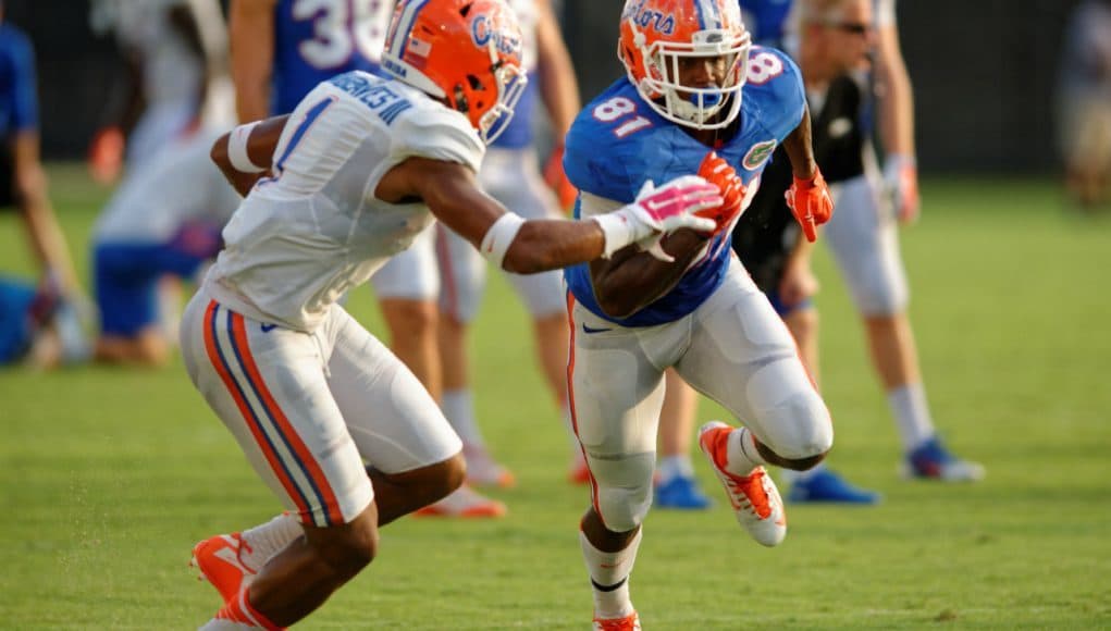 Florida Gators cornerback Vernon Hargreaves covers receievr Antonio Callaway - Florida Gators football- 1280x852