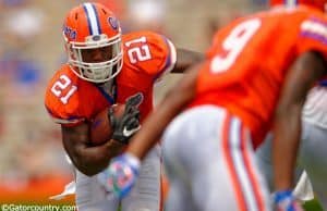 Florida Gators running back Kelvin Taylor carries the ball during the Orange and Blue Debut-Florida-Gators-University-of-Florida