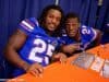 Florida Gators running backs Jordan Scarlett and Kelvin Taylor pose for the camera during Florida Gators fotball fan day 2015 - Florida Gators - University - of - Florida - 1280x854