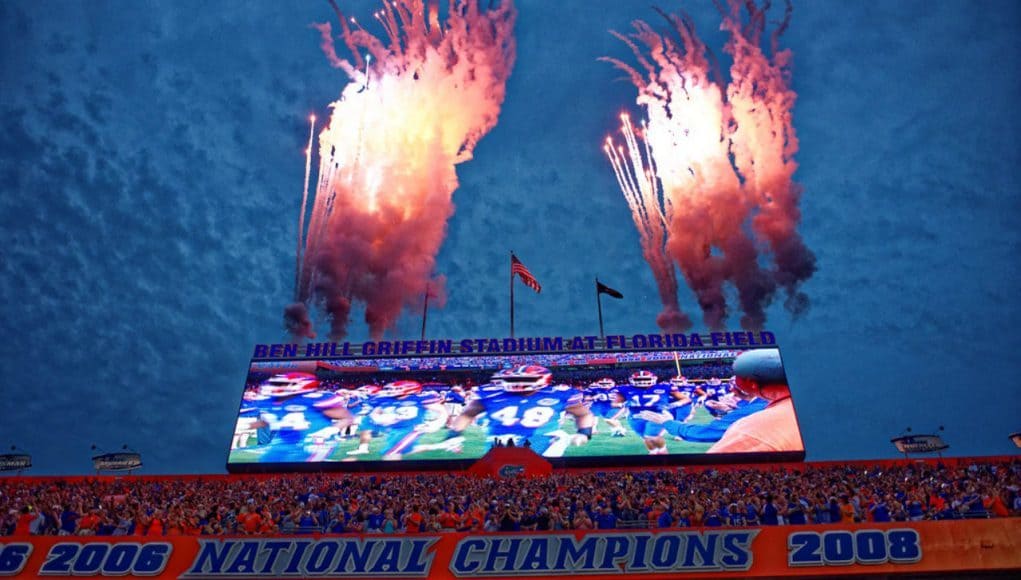 Fireworks go off in the Swamp during the Florida Gators win over New Mexico State- 1280x855- Florida Gators recruiting