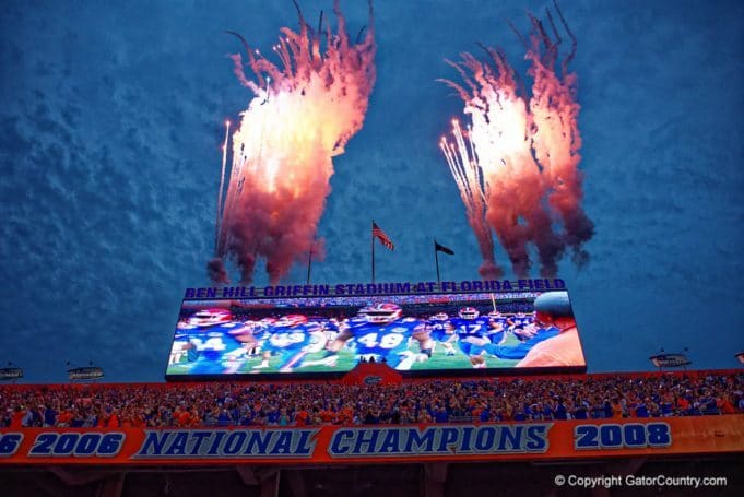 Fireworks go off in the Swamp during the Florida Gators win over New Mexico State- 1280x855- Florida Gators recruiting