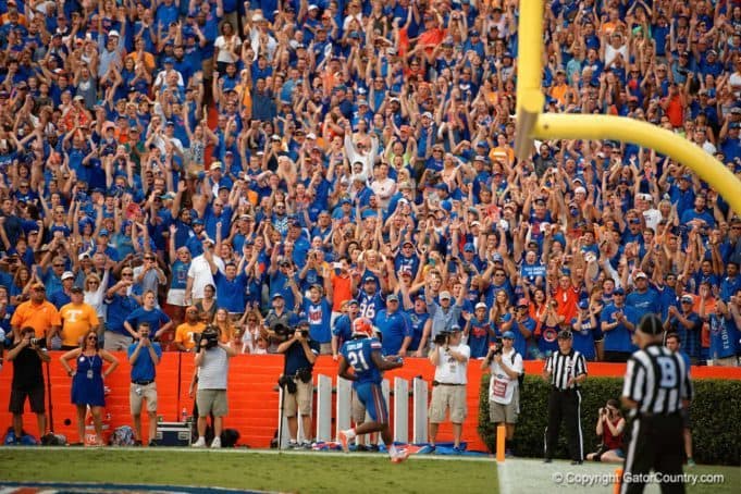 Florida Gators RB Kelvin Taylor scores against Tennessee in 2015= 1280x853