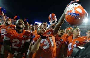 Florida Gators celebrate the ECU game on Saturday night- 1280x853