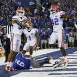 Florida Gators defense celebrates a win over Kentucky- 1280x914