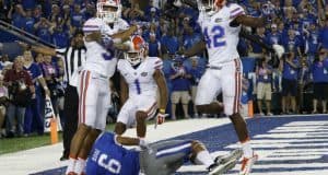 Florida Gators defense celebrates a win over Kentucky- 1280x914