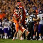 Florida Gators defense celebrates against ECU- 1280x855