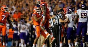 Florida Gators defense celebrates against ECU- 1280x855