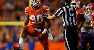 Florida Gators defensive lineman Jonathan Bullard celebrates a sack against ECU on Saturday night- 1280x855