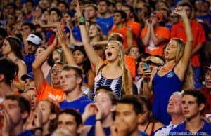 Florida Gators fans cheer for the Gators against New Mexico State- Florida Gators recruiting- 1280x853