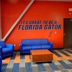 Florida Gators indoor practice facility photo of the recruiting area- 1280x853