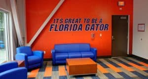 Florida Gators indoor practice facility photo of the recruiting area- 1280x853