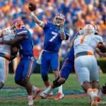 Florida Gators quarterback Will Grier throws downfield against Tennessee- Florida Gators football- 1280x853