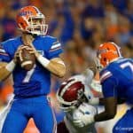 Florida Gators quarterback Will Grier reads the New Mexico State defense- 1280x853