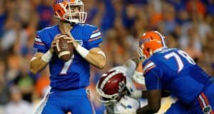 Florida Gators quarterback Will Grier reads the New Mexico State defense- 1280x853