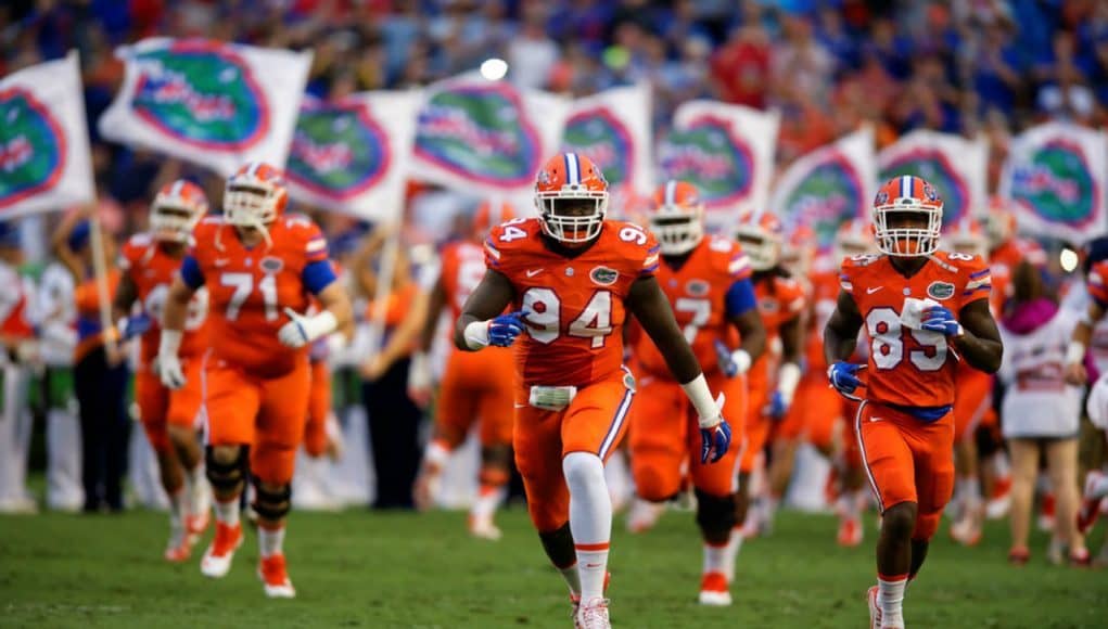 The Florida Gators football team takes the field against ECU in 2015- 1280x855