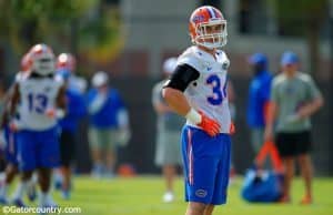 University of Florida junior linebacker Alex Anzalone goes through drills during spring football camp.- Florida Gators football- 1280x852
