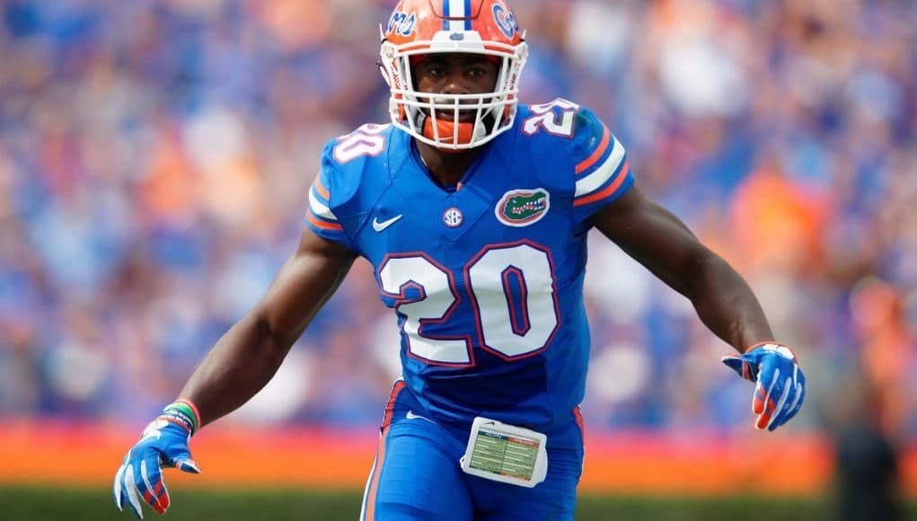 University of Florida redshirt junior defensive back Marcus Maye warming up before taking on the Tennessee Volunteers- Florida Gators football- 1280x852