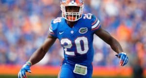 University of Florida redshirt junior defensive back Marcus Maye warming up before taking on the Tennessee Volunteers- Florida Gators football- 1280x852