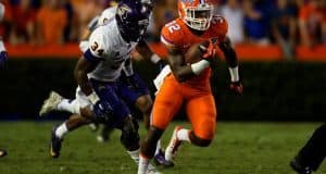 University of Florida freshman running back Jordan Cronkrite carries the ball against East Carolina- Florida Gators Football- Jordan Cronkrite- 1280x854