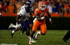 University of Florida freshman running back Jordan Cronkrite carries the ball against East Carolina- Florida Gators Football- Jordan Cronkrite- 1280x854