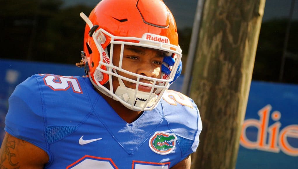 University of Florida freshman running back Jordan Scarlett arrives at Florida Gators spring camp- Florida Gators football- 1280x852