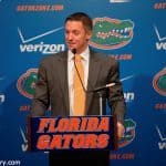 University of Florida head basketball coach Mike White addresses the media during Florida Gators basketball media day- Florida Gators basketball- 1280x852