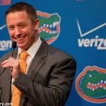 University of Florida head basketball coach Mike White at the podium for his first Florida Gators basketball media day appearence- Florida Gators basketball- 1280x852