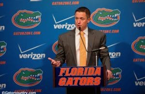 University of Florida head basketball coach Mike White fields questions during media day- Florida Gators basketball- 1280x852